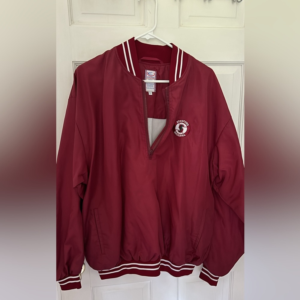 Vintage Stanford Baseball 3/4 Zip Pullover Varsity Jacket